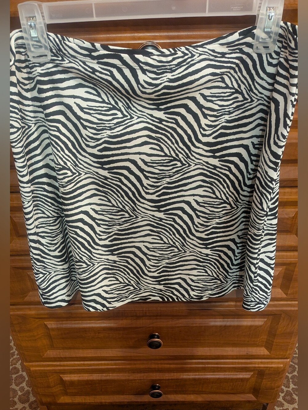 Vintage Express Black & White Zebra-Print Mini Skirt